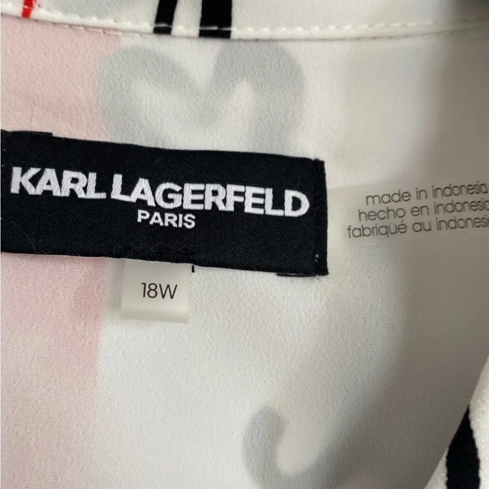 NWT Karl Lagerfeld Paris Abstract Shirt Dress, Size 18W - Picture 3 of 3